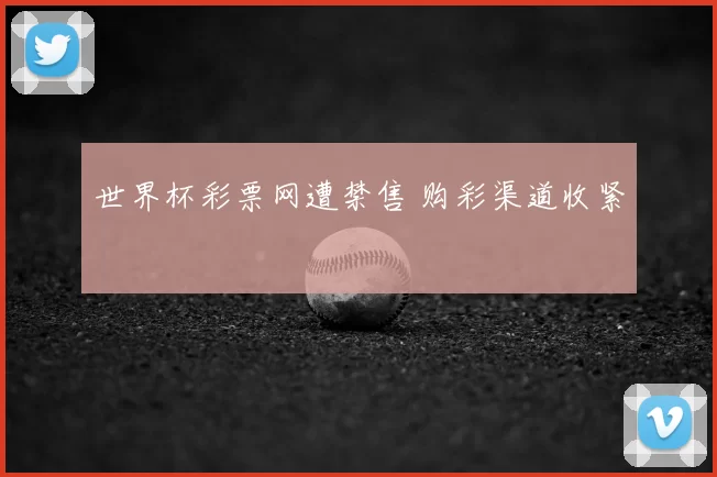 世界杯彩票网遭禁售 购彩渠道收紧