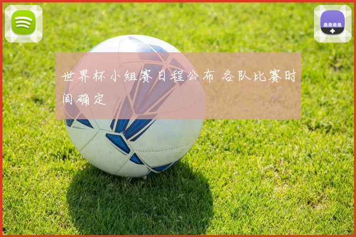 世界杯小组赛日程公布 各队比赛时间确定